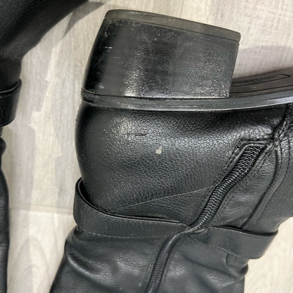 JustFab Tall Black Riding Boots Zip Up size 7 in Black - Picture 6 of 10